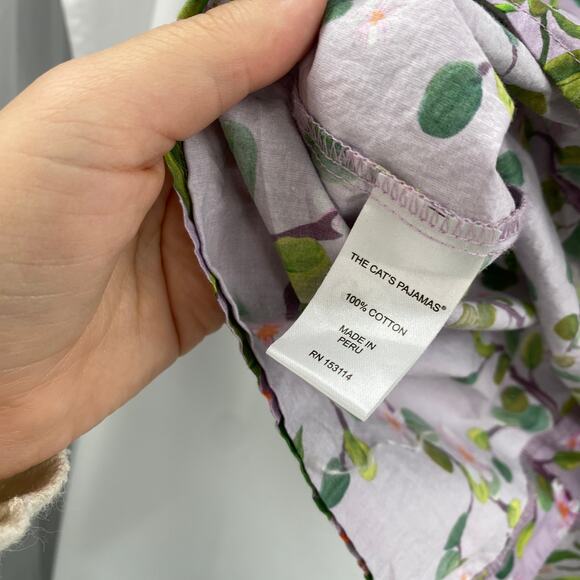 Cat's Pajamas purple floral button down top - Picture 5 of 5